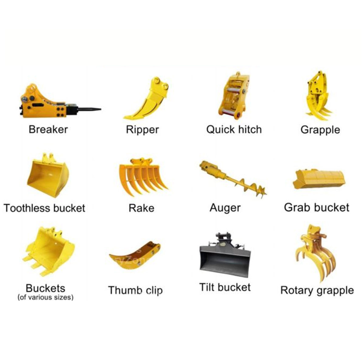 Accessoires et équipements pour mini-pelle RIPPA R13 PRO